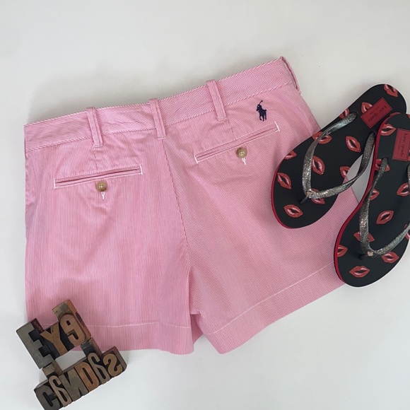 🏇POLO by RALPH LAUREN Pink & White Striped Shorts - Picture 3 of 8